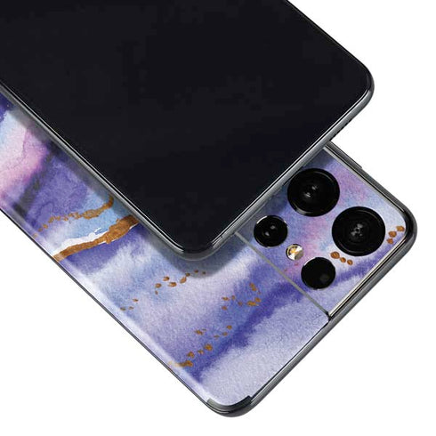 Blue Violet Watercolor Geode Galaxy S21 Ultra 5G Skin